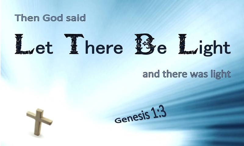 Genesis 1:3 God Said Let There Be Light (gold)